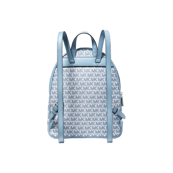 MICHAEL KORS Artificial Leather With Textile Backpack Medium Size Women's Light Blue/Ecru-1