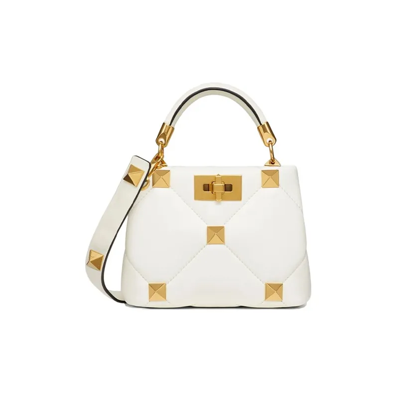 Valentino ROMAN STUD Sheepskin Shoulder Bag Crossbody Bag Handbag Mini Women's Ivory White-0