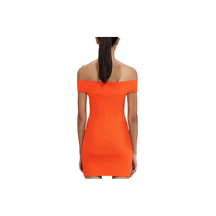 Self portrait SS22 Short Sleeved Dresses Women's Bright Orange-1