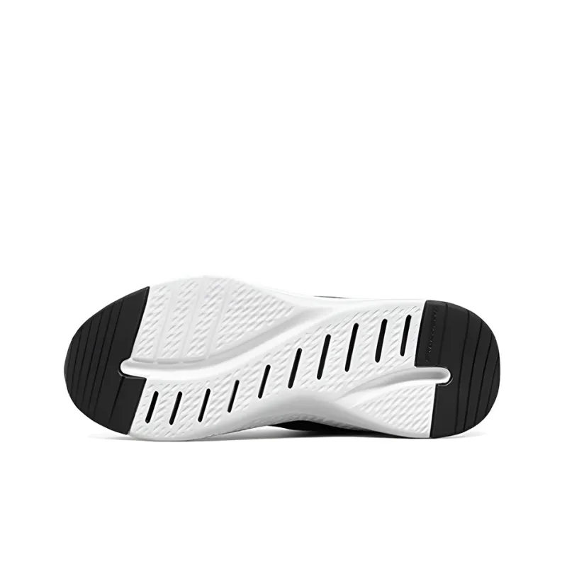 Skechers Solar Fuse Cushioning Anti-Slip And Wear-Resistant Low-Top Casual Running Shoes Men's Black White-4