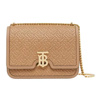 Burberry Lambskin Small Square Bag Handbag Shoulder Bag Crossbody Bag Medium Size Women's Brown