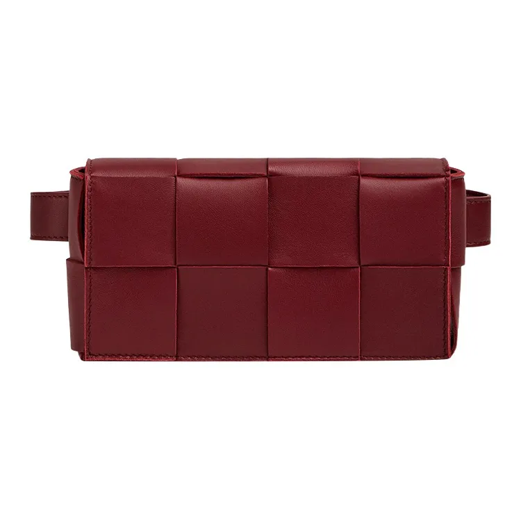 Bottega Veneta Cassette Belt Bag Mini Intreccio Bordeaux-0