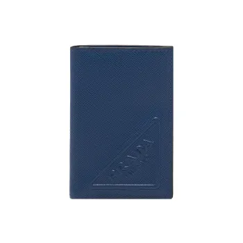 PRADA Saffiano Leather Card Holder Men's Dark Purple Blue