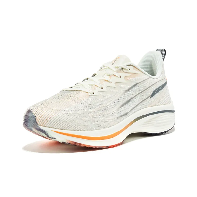 Erke Strange Bullet 3.0 Cushioning Low-Top Running Shoes Men's White Moon Seasonal Orange-2