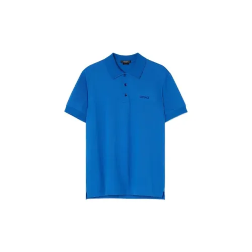 VERSACE Polo Shirts Men Blue