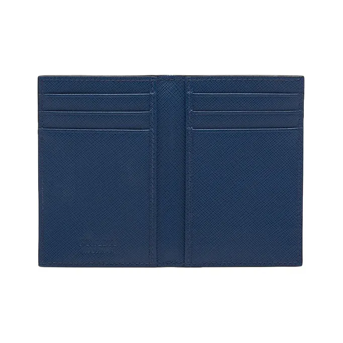 PRADA Saffiano Leather Card Holder Men's Dark Purple Blue-2