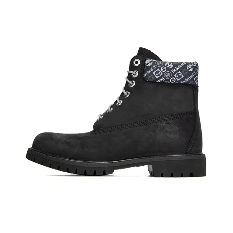 Timberland Premium 6 Inch Waterproof Boots 'Black And Logo Print'-0