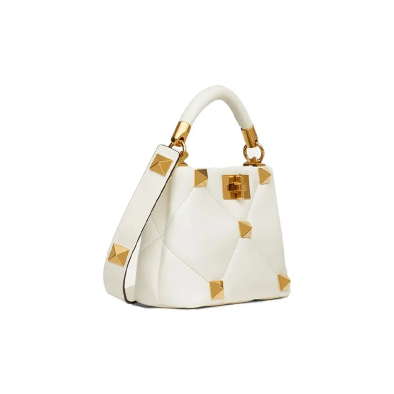 Valentino ROMAN STUD Sheepskin Shoulder Bag Crossbody Bag Handbag Mini Women's Ivory White-1