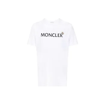 Moncler Flocked logo Cotton T shirt