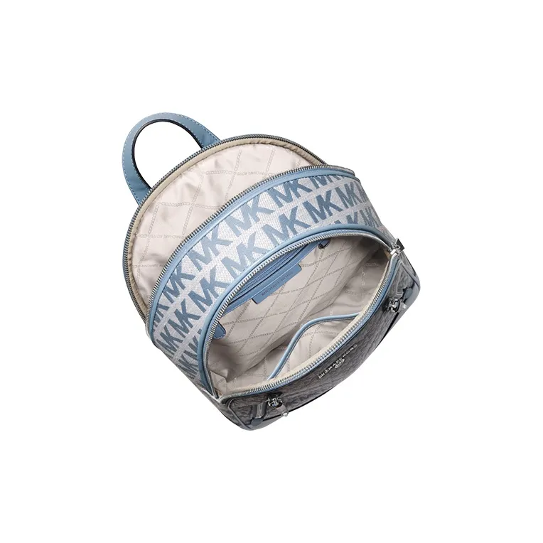 MICHAEL KORS Artificial Leather With Textile Backpack Medium Size Women's Light Blue/Ecru-2