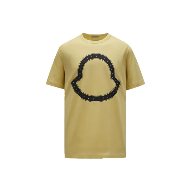 Moncler T Shirts Men Gray Yellow-0