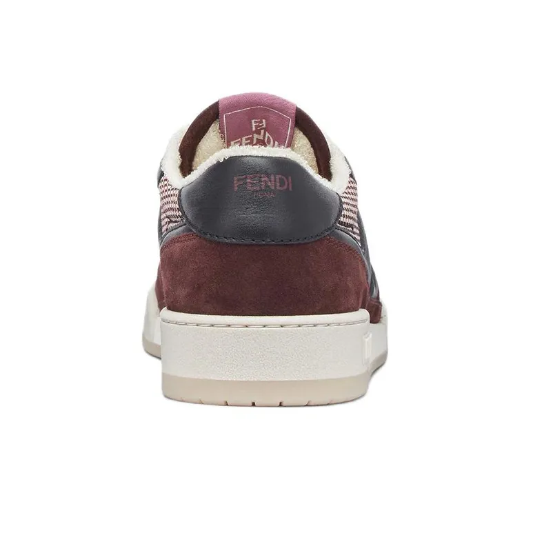 FENDI Match Low Top Stylish Skateboarding Shoes Men's Red Black-4