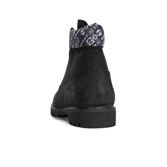 Timberland Premium 6 Inch Waterproof Boots 'Black And Logo Print'-3