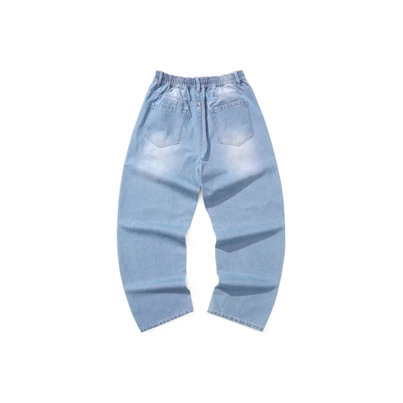 GENANX Straight Jeans Unisex Denim Blue-1