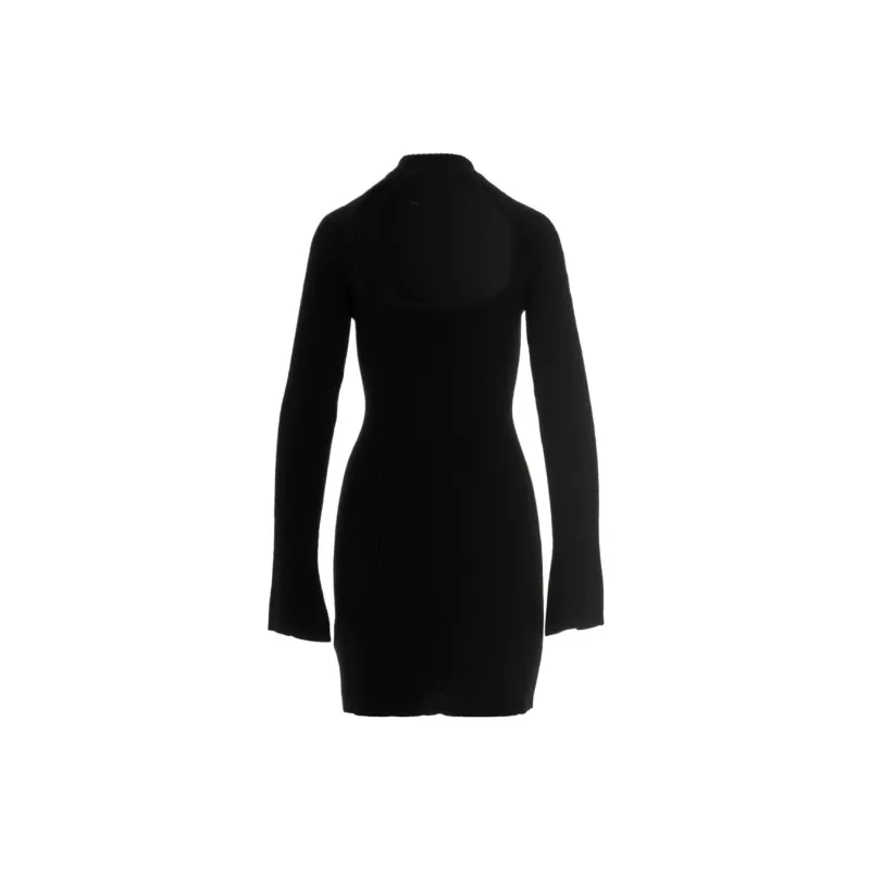 Blumarine Rose Detailed Long Sleeve Dress-1