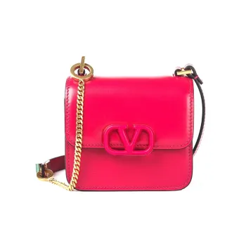 Valentino VSLING Cow Leather Shoulder Bag Crossbody Bag Small Size Women's Pink