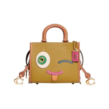 COACH Rogue Leather One Shoulder Handbags Small Size Women's Linen