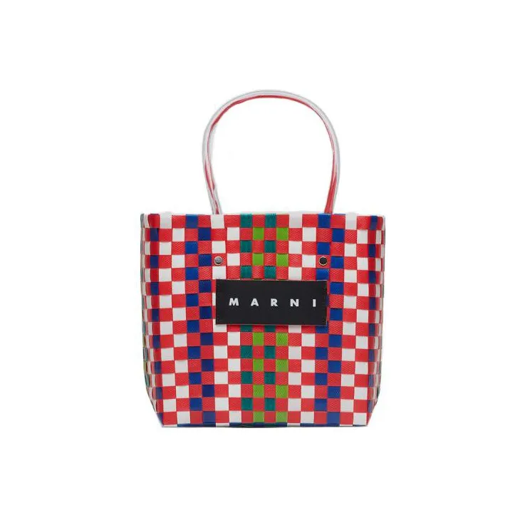 MARNI Polypropylene Pp Tote Toto Bag Shopping Bag Handbag Women's Red Pink-0
