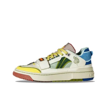 LiNing Rookie Low Top Basketball Shoes Men's Beige Yellow Blue