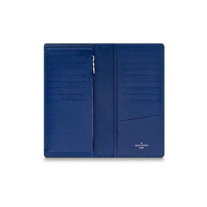 LOUIS VUITTON Brazza Wallet Navy Blue-3