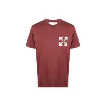 OFF WHITE SS22 T Shirts Men Brick Red