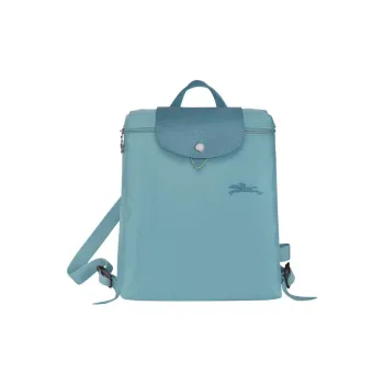 LONGCHAMP Le Pliage Green Recycled Canvas With Leather Trim Backpack Women's Blue