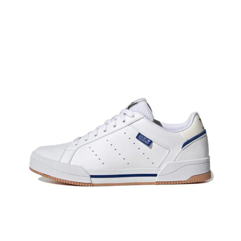 Adidas Originals Court Tourino Anti Slip Wear Resistant Low Top Skateboard Shoes Unisex White-0
