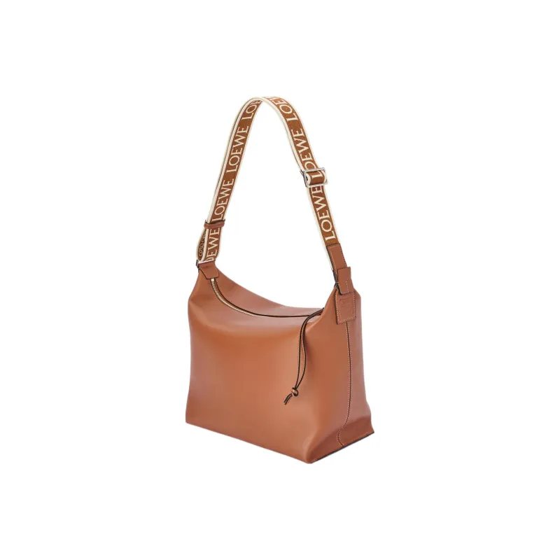 LOEWE Cubi Crossbody Tan/Jacquard Strap-1