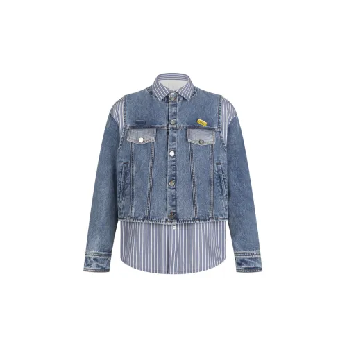 Bosieagender Denim Jackets Unisex Blue