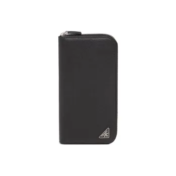 PRADA Luggage Collection Saffiano Leather Wallet Men's Black