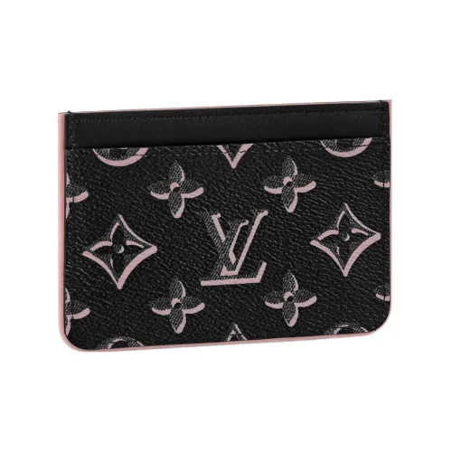 LOUIS VUITTON Coated Canvas Wallets Card Holders Women's Black