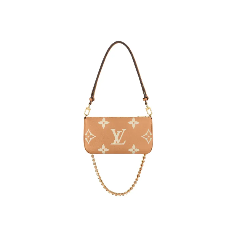 LOUIS VUITTON Multi Pochette Accessoires Grained Cow Leather Shoulder Bag Crossbody Bag Regular Women's Yellow-2