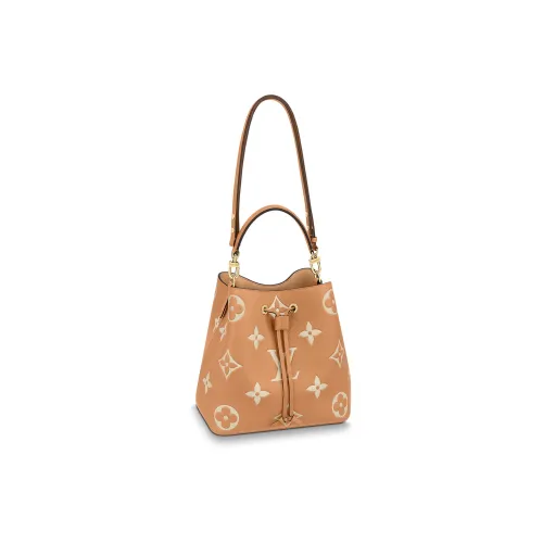 LOUIS VUITTON Noe Noe Bucket Bag MM Bicolour Monogram Empreinte Arizona Beige/Cream