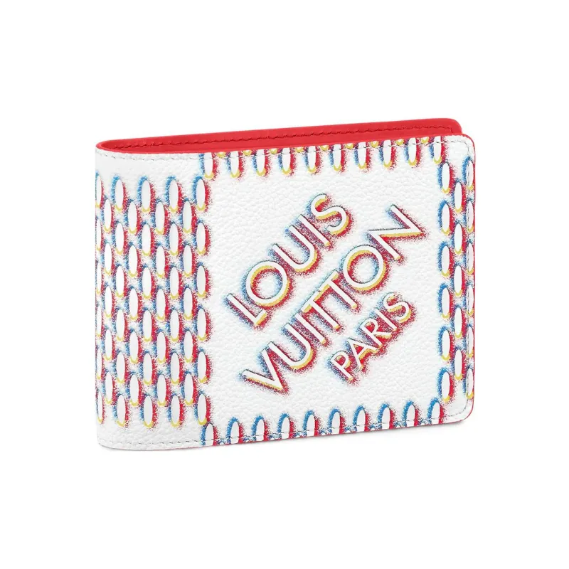 LOUIS VUITTON Multiple Wallet White Damier Spray-0