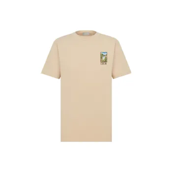 DIOR Dior Quarterly New Products SS22 Drop Shoulder Sleeve T Shirt Men's Ivory