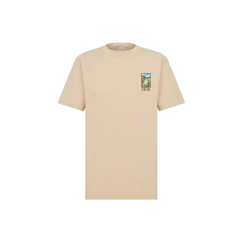DIOR Dior Quarterly New Products SS22 Drop Shoulder Sleeve T Shirt Men's Ivory-0