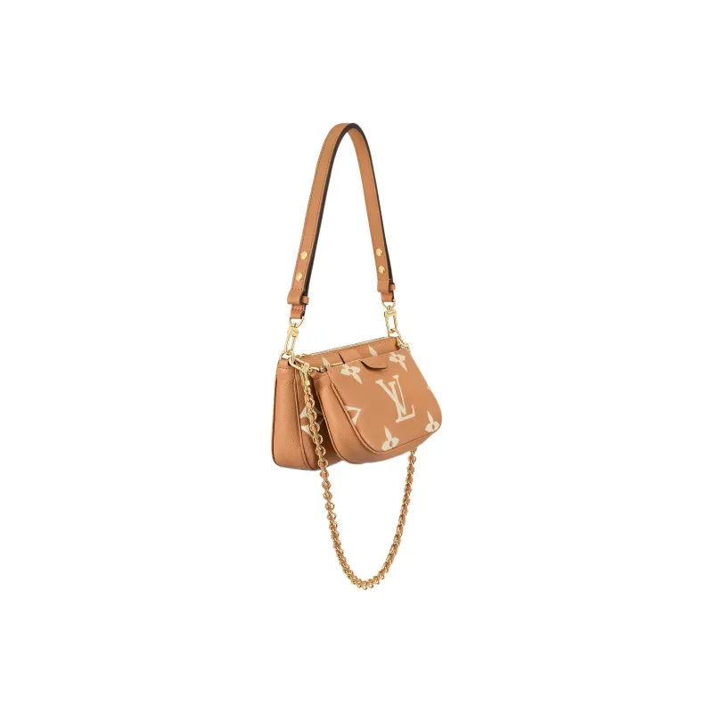 LOUIS VUITTON Multi Pochette Accessoires Grained Cow Leather Shoulder Bag Crossbody Bag Regular Women's Yellow-1