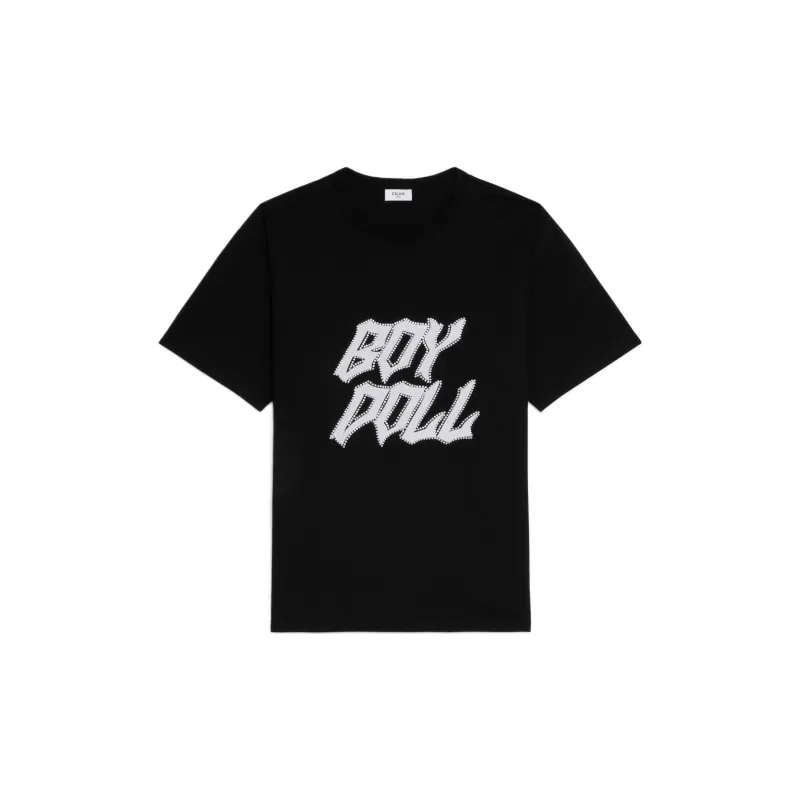 CELINE New Men'S Collection   Boy Doll FW22 T Shirt Men's Black-0