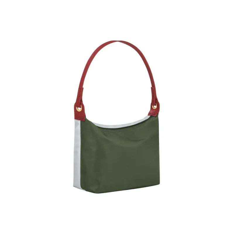 LONGCHAMP Canvas With Leather Trim Shoulder Bag Handbag Shoulder Bag Women's Khaki Green-2