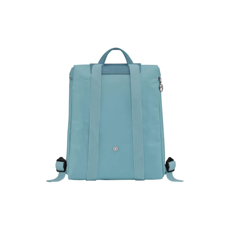 LONGCHAMP Le Pliage Green Recycled Canvas With Leather Trim Backpack Women's Blue-1