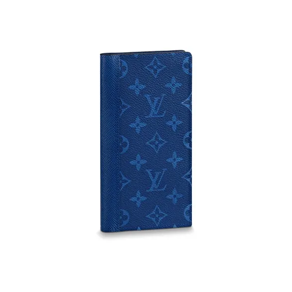 LOUIS VUITTON Brazza Wallet Navy Blue-0