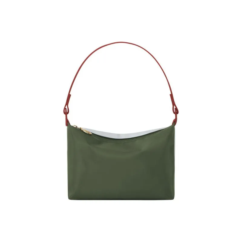 LONGCHAMP Canvas With Leather Trim Shoulder Bag Handbag Shoulder Bag Women's Khaki Green-0