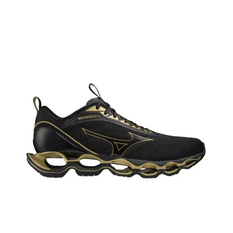 Mizuno Prophecy 11 Cushioning Anti Slip Wear Resistant Breathability Low Top Running Shoes Men's Black Gold-1