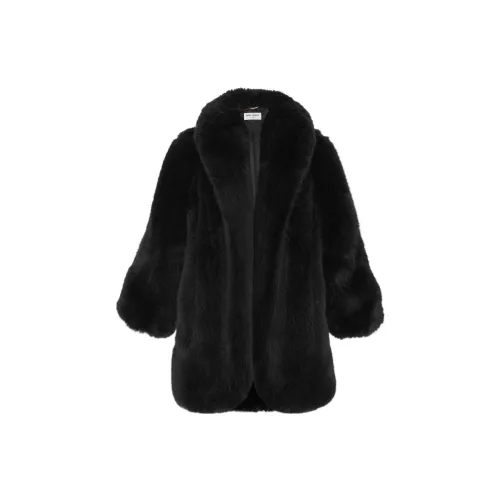 SAINT LAURENT Cropped Coats Women's Black