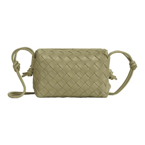 Bottega Veneta Loop Intrecciato Camera Bag Mini Travertine