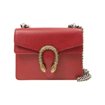 GUCCI Dionysus Leather Bacchus Bag Chain Pack Shoulder Bag Crossbody Bag Women's Red
