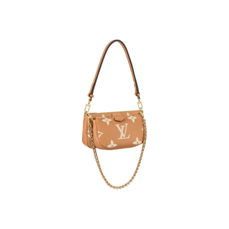LOUIS VUITTON Multi Pochette Accessoires Grained Cow Leather Shoulder Bag Crossbody Bag Regular Women's Yellow-0