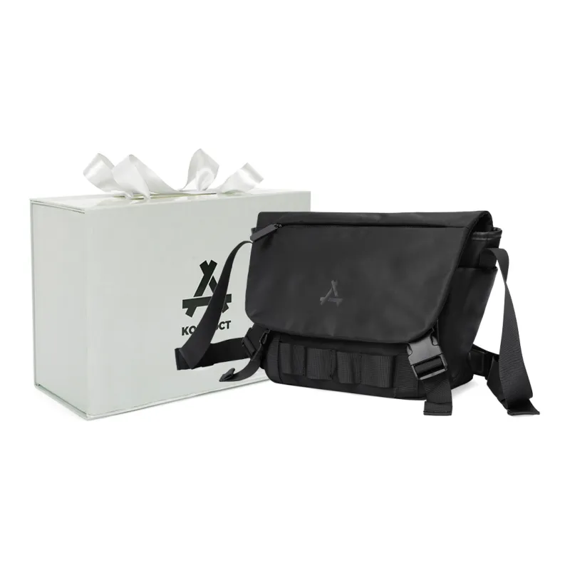 KONADCT Polyester Messenger Bag, Shoulder Bag, Crossbody Bag, Fanny Pack, Sling Bag Regular Unisex Black-4