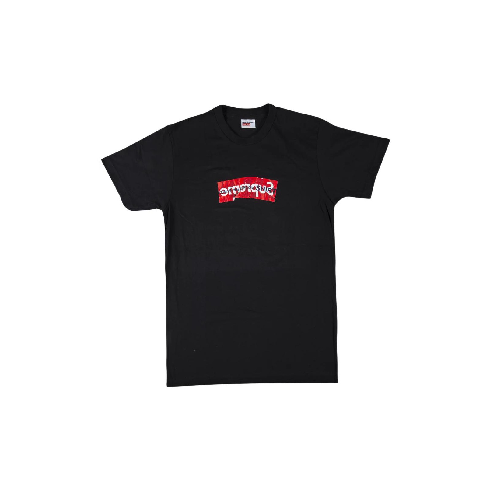 Supreme comme des garcons shirt fashion box logo tee black