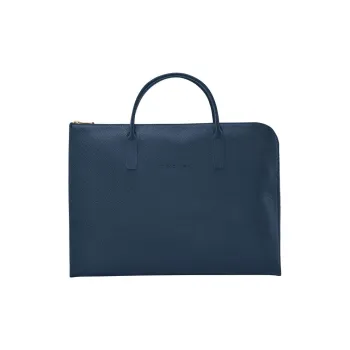 LONGCHAMP Le Foulonné Cow Leather Handbags Briefcases Small Size Men's Navy